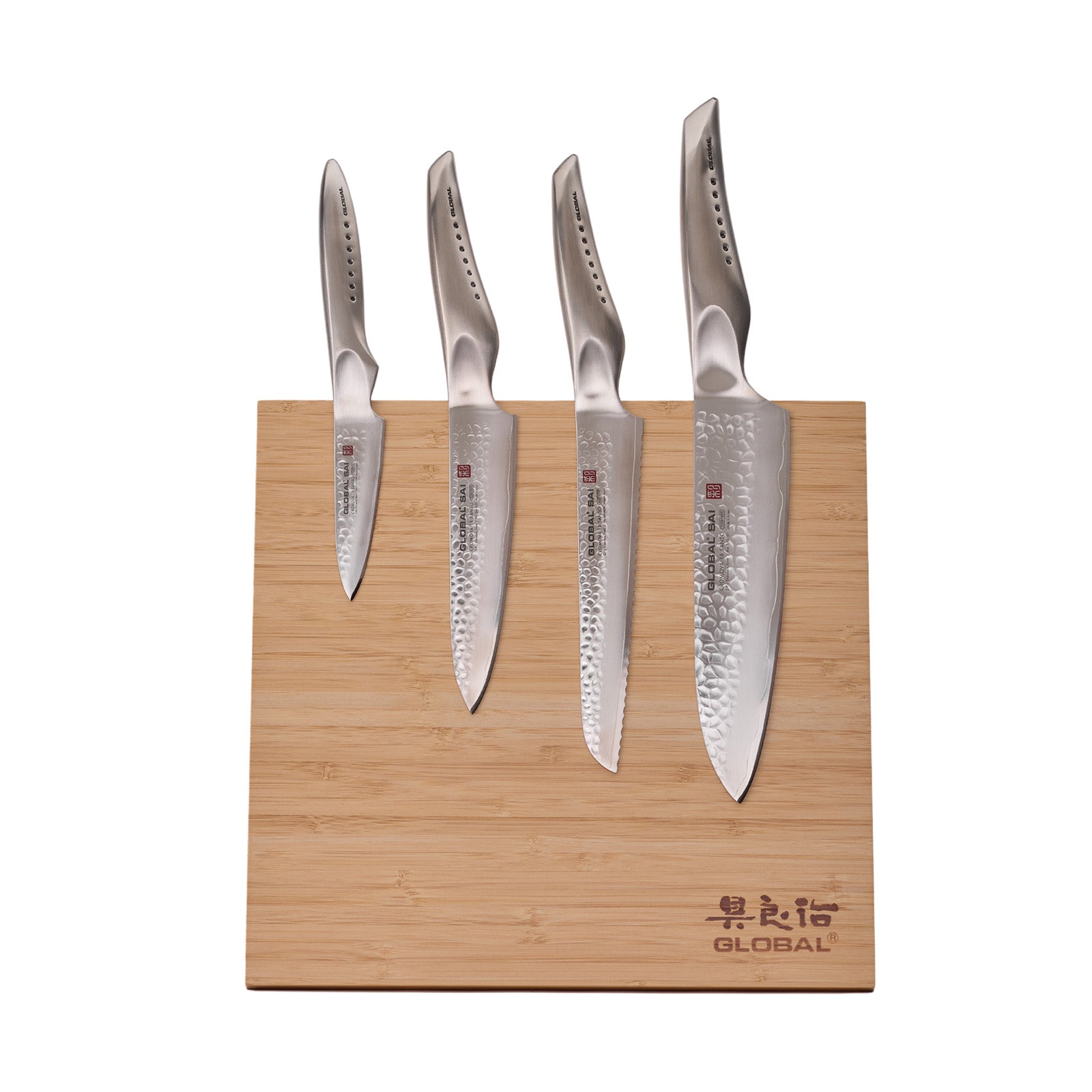 Global Bitoku SAI Essentials 5 Piece Knife Set with Magnetic Block, Hardwood Online Sale