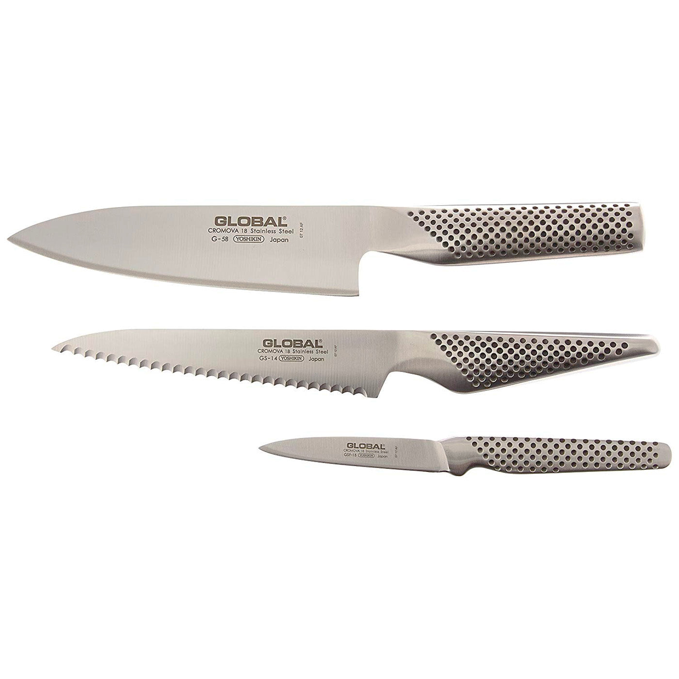 Global 3 Piece Kitchen Knife Set, 6-Inch Chef’s, 6-Inch Utility, 3-Inch Paring Online Sale