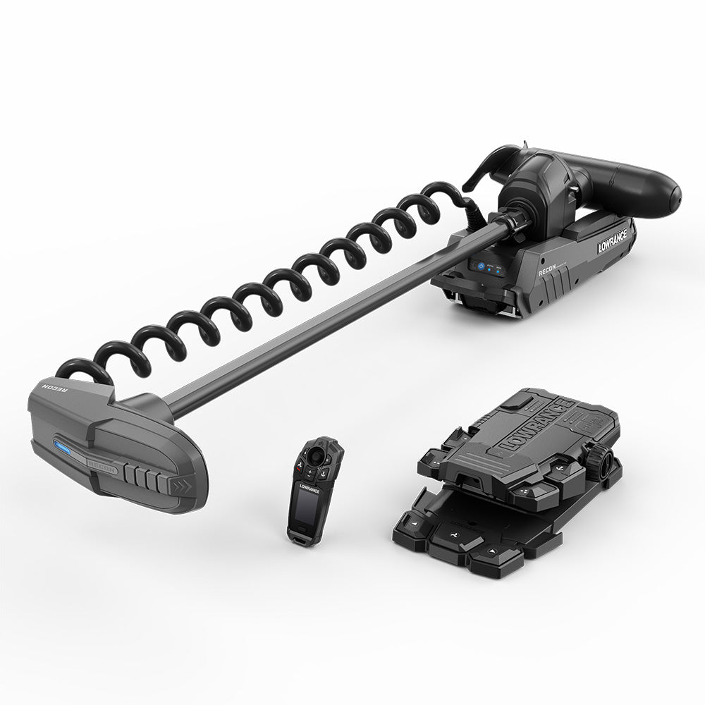 Lowrance Recon FW 48″ Trolling Motor – Includes Freesteer Joystick Remote, Wireless Foot Pedal  HDI Nosecone [000-16172-001] Supply