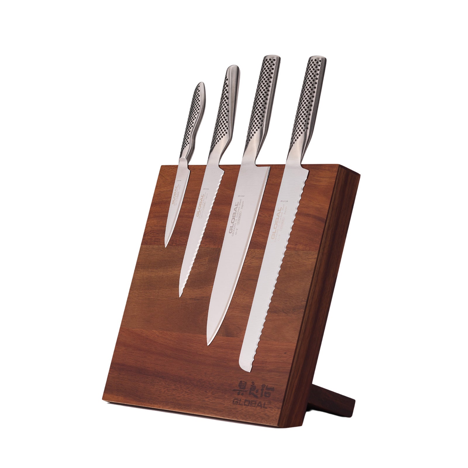 Global Bitoku Classic Essentials 5 Piece Knife Set with Magnetic Block, Acacia Discount
