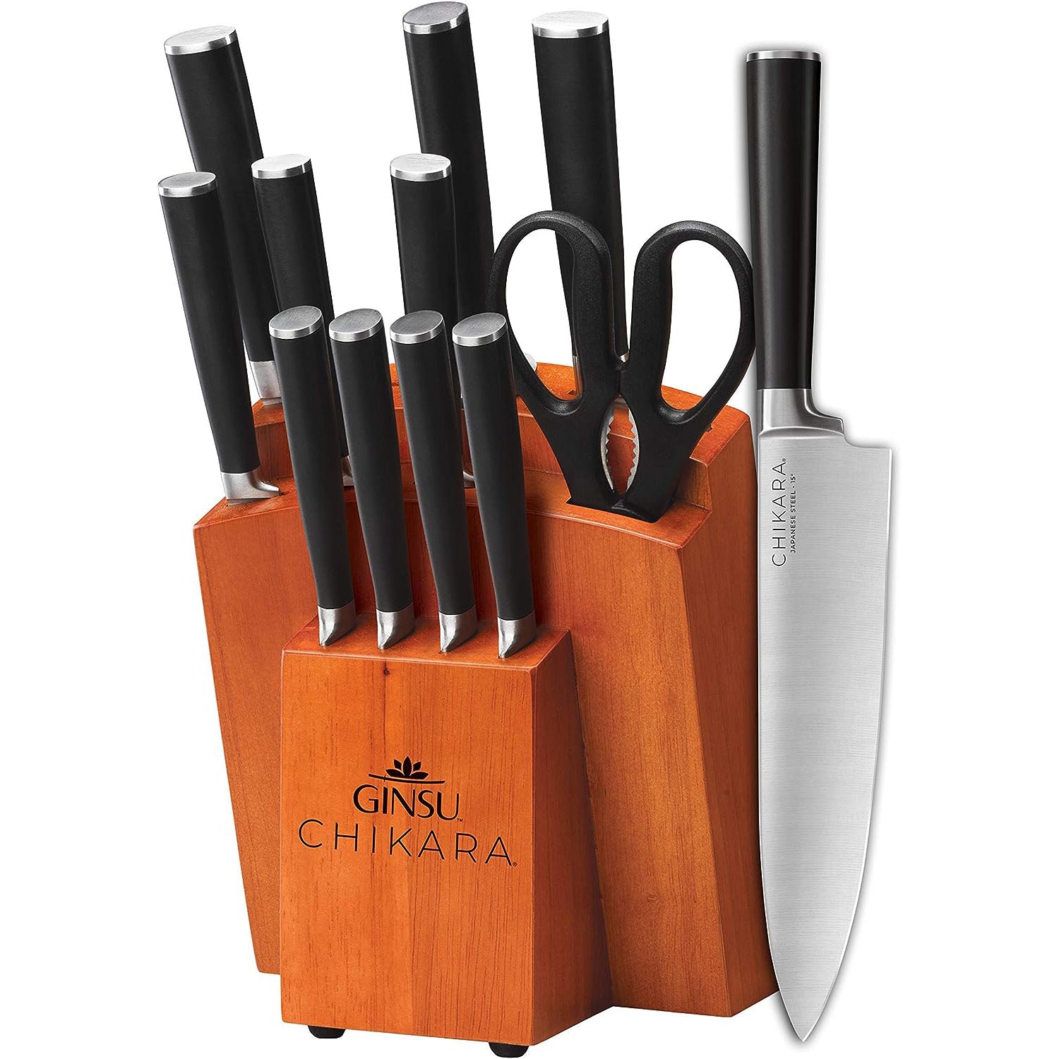 Ginsu Chikara 12 Piece Knife Block Set, Toffee Block Fashion