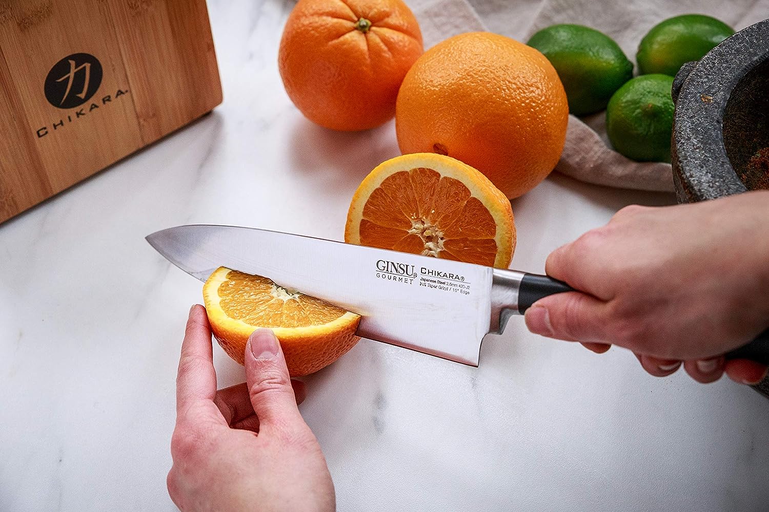 Ginsu Chikara 12 Piece Knife Block Set, Toffee Block Fashion
