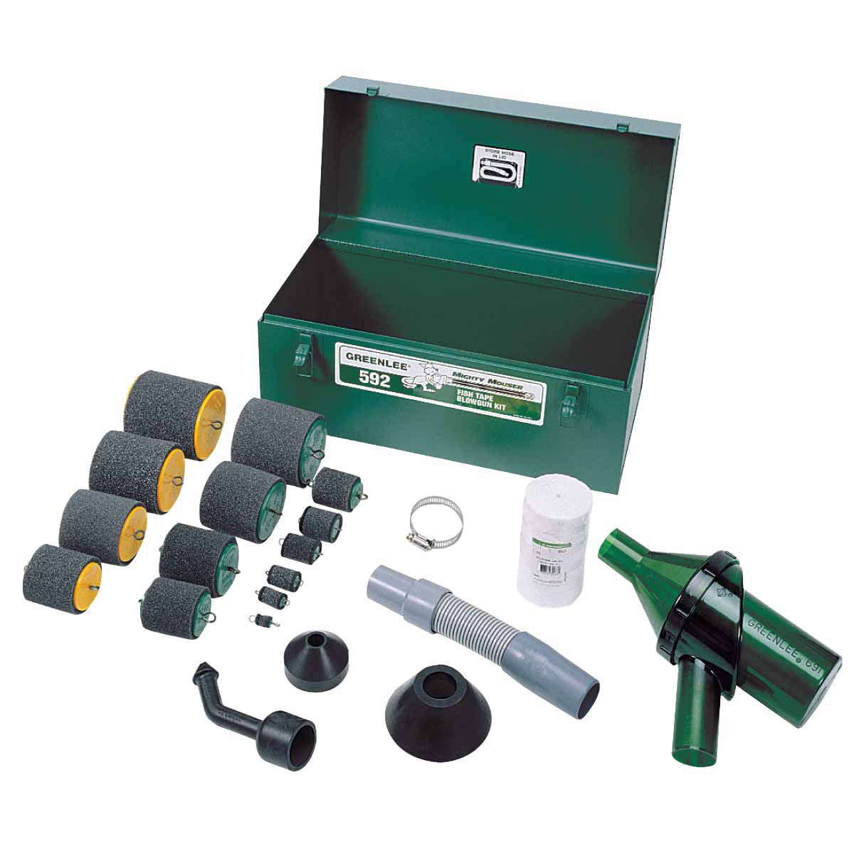 Greenlee 592 Mighty Mouser Blow Gun Kit for 1/2″ – 4″ Conduit with Metal Box Online Sale