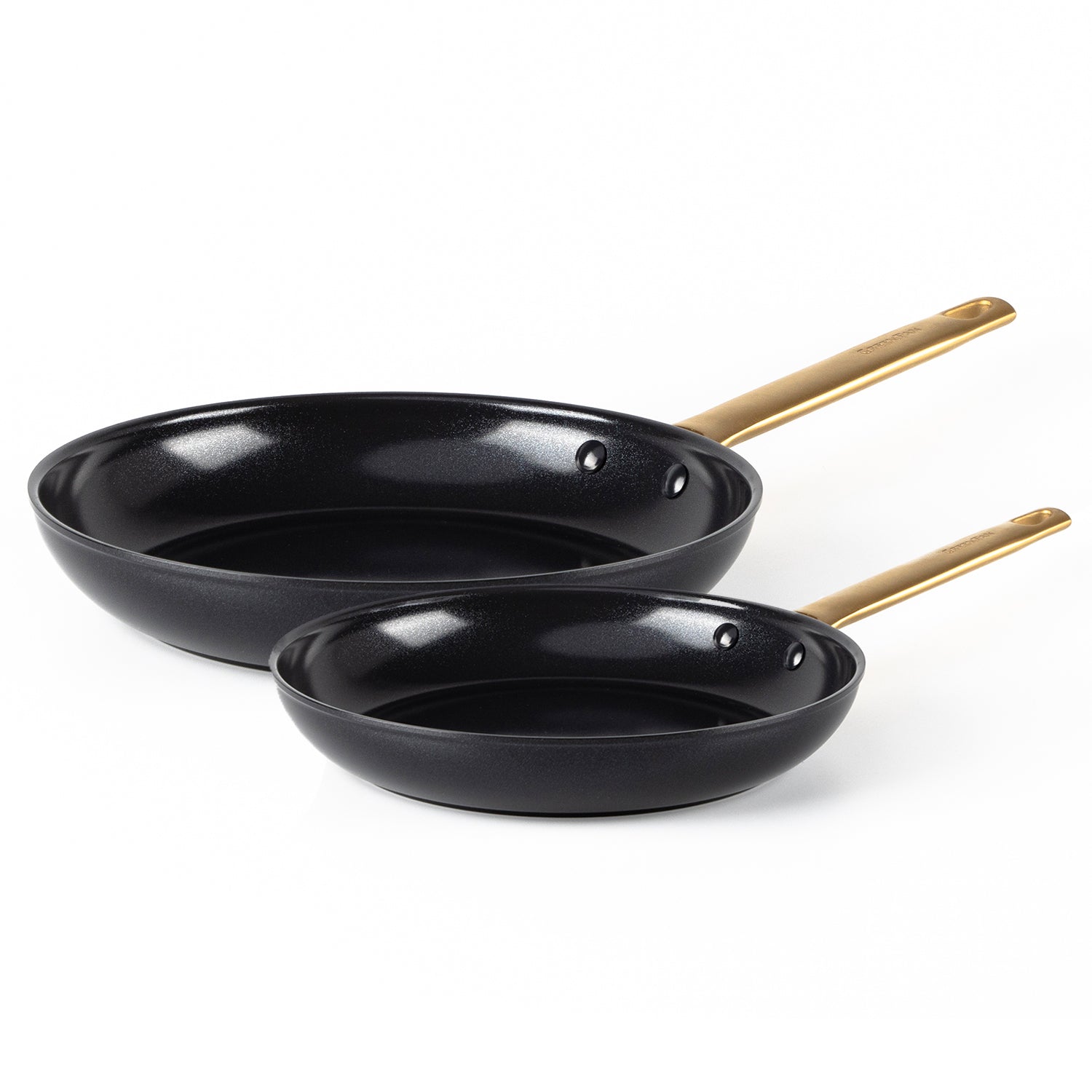 Greenpan Reserve 2 Piece Fry Pan Set with Ceramic Thermolon Coating, 8″ & 10″, Black with Gold Handles Online Hot Sale