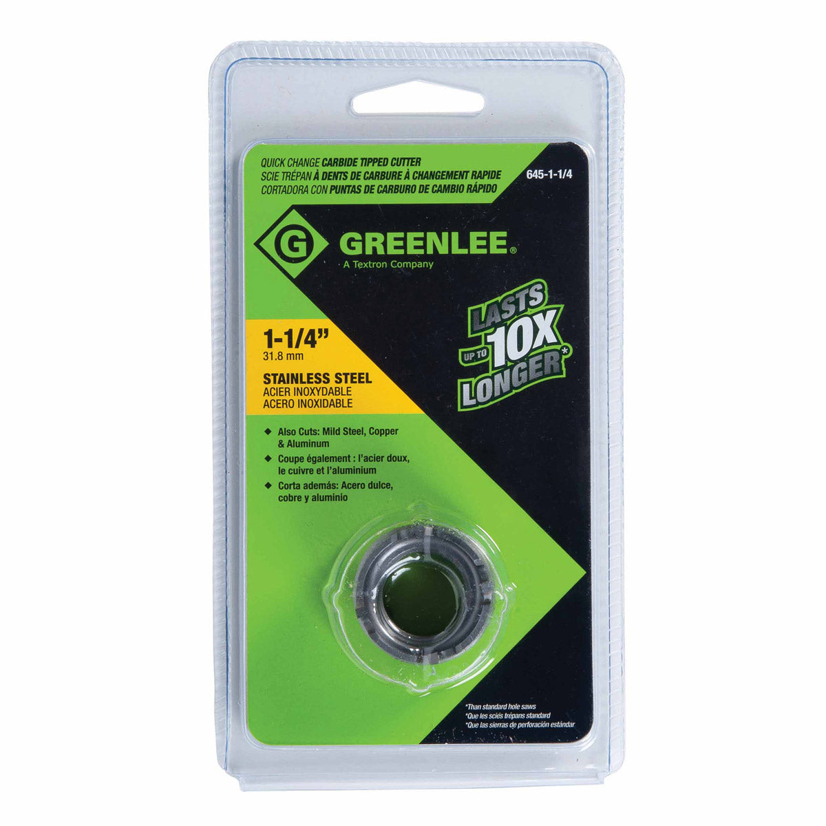 Greenlee 645-1-1/4 1-1/4″ Quick Change Stainless Steel Carbide-Tipped Hole Cutter Online Sale