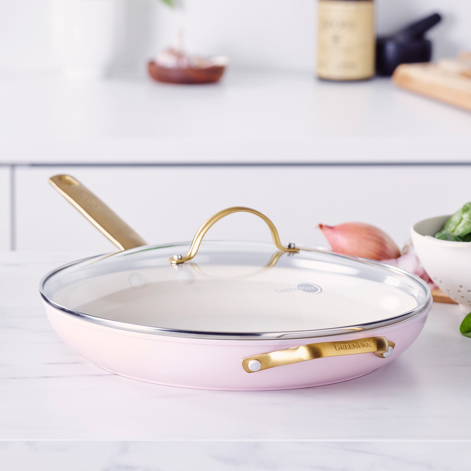 Greenpan Padova Reserve 12-Inch Covered Fry Pan, Blush on Sale