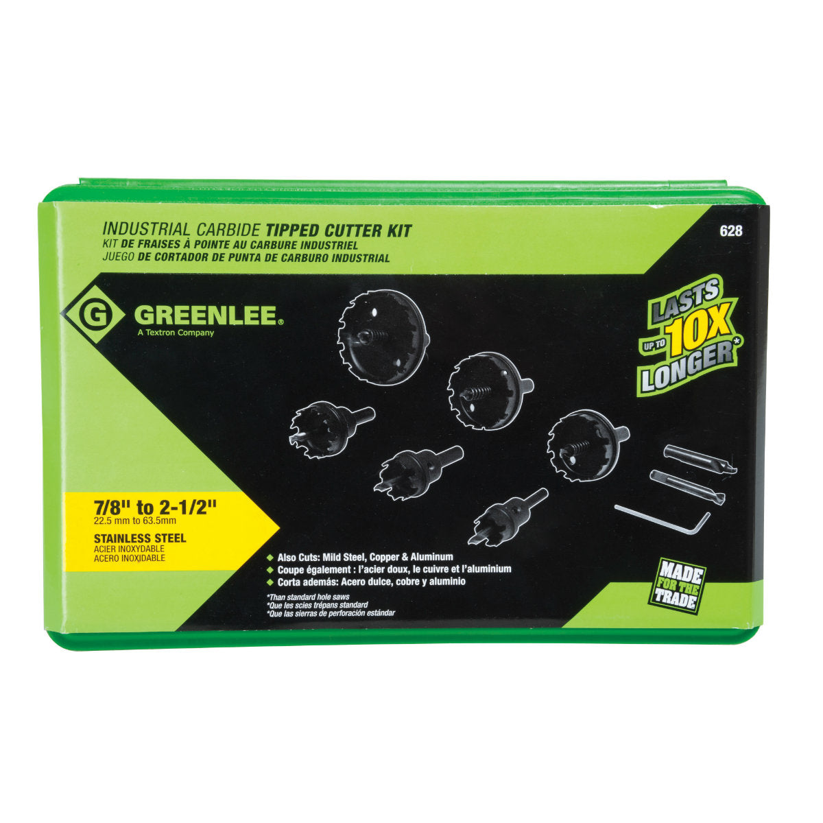 Greenlee 628 8 Piece Carbide Hole Cutter Kit, 7/8″ – 2-1/2″ Supply
