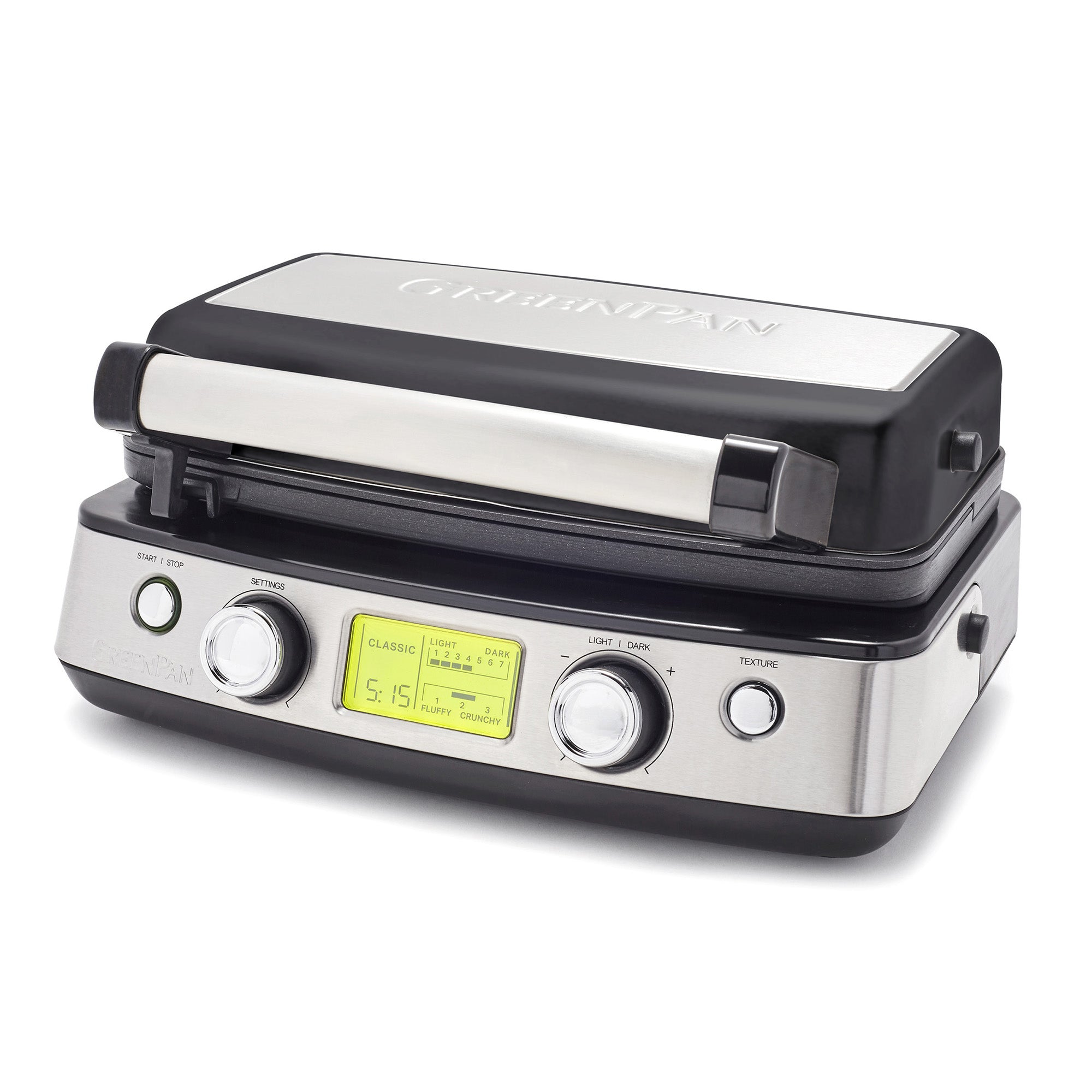 GreenPan Elite 2-Square Belgian Waffle Iron with Ceramic Nonstick Plates, Black Supply