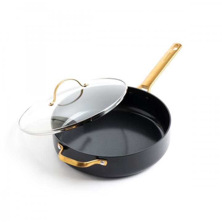 Greenpan Padova Reserve 4.5 Quart Covered Saute Pan w/Helper Handle, Black Online
