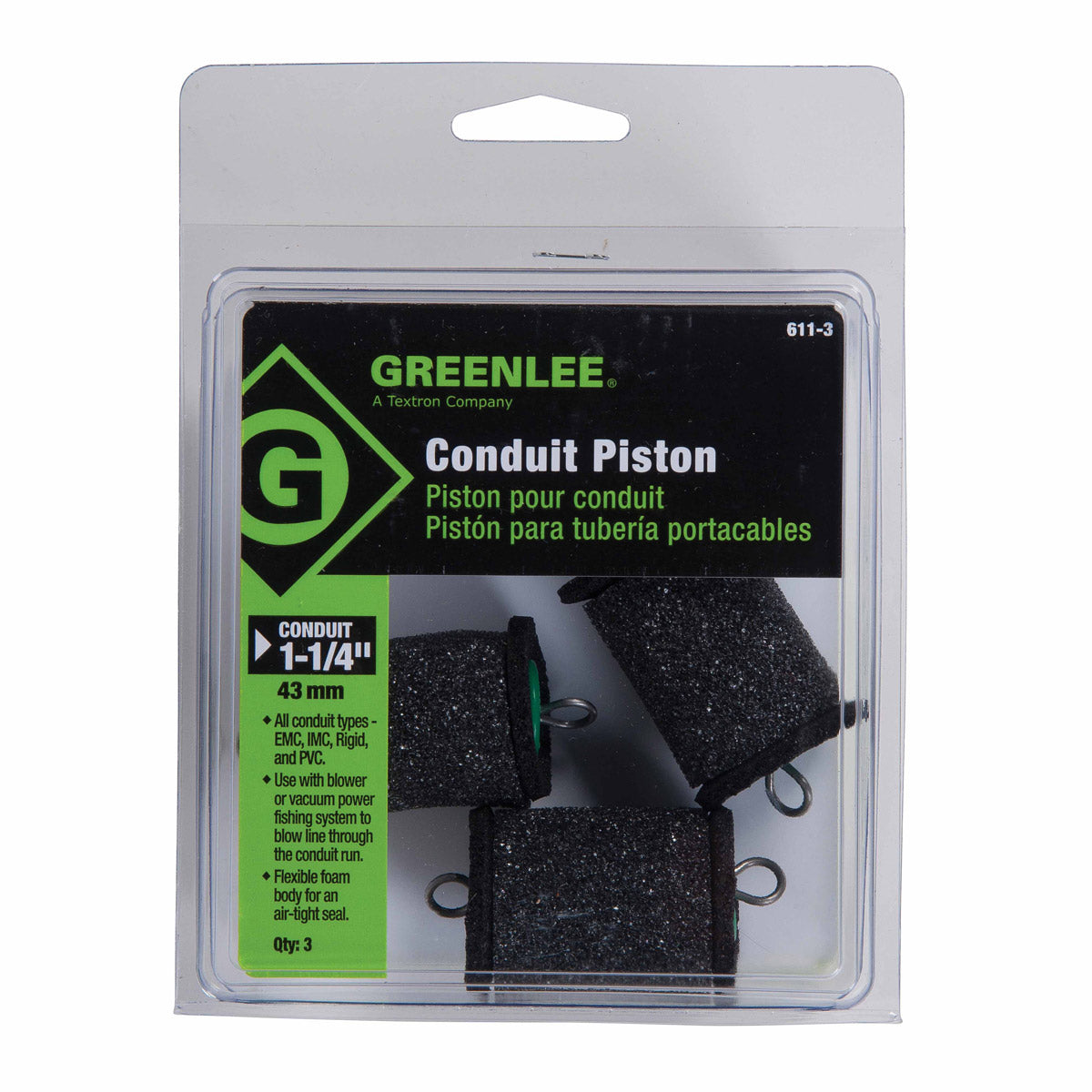 Greenlee 611-3 Piston for 1-1/4″ Conduit – All Types (3 pack) Online Sale
