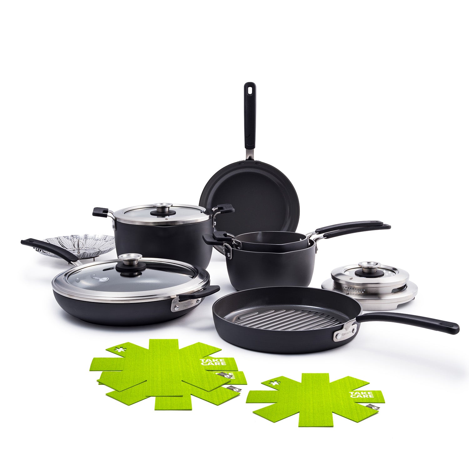 GreenPan Levels Stackable Hard Anodized 11 Piece Cookware Set Fashion