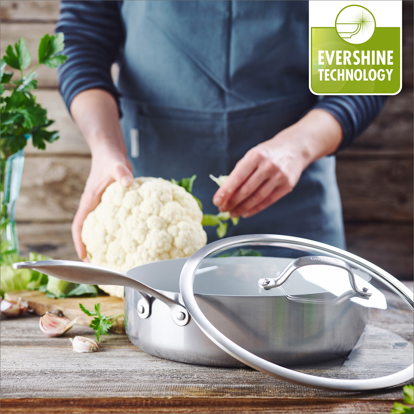 GreenPan Venice Pro 5 Quart Covered Saute pan with Helper Handle Online now