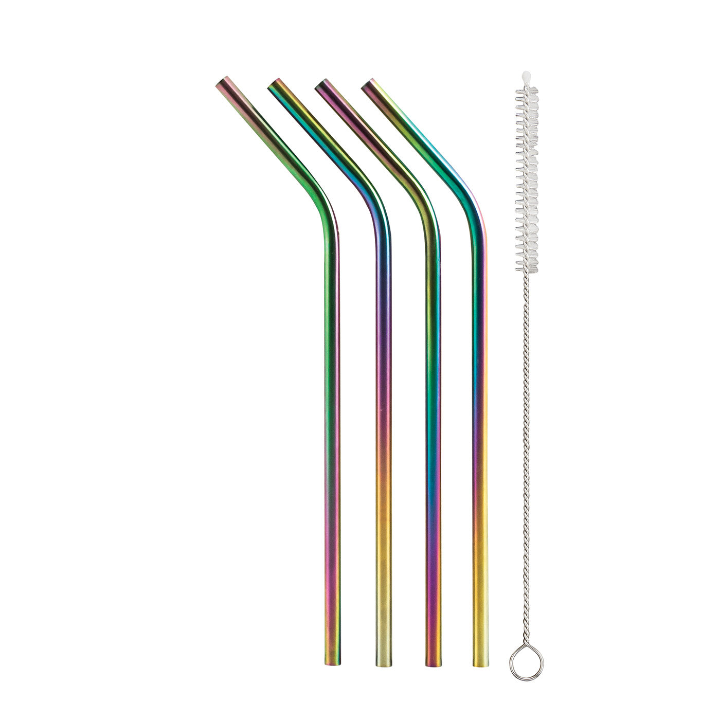 HIC Reusable Rainbow Drinking Straws, Set of 4 Discount
