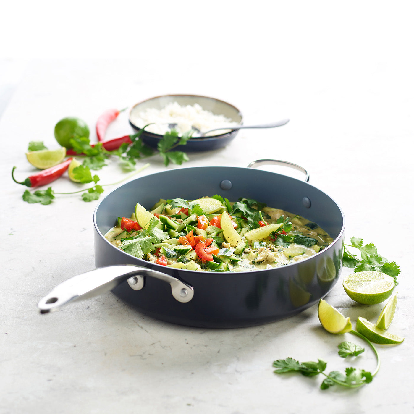 GreenPan Valencia Pro 4.5 Quart Covered Saute Pan with Helper Handle Online now