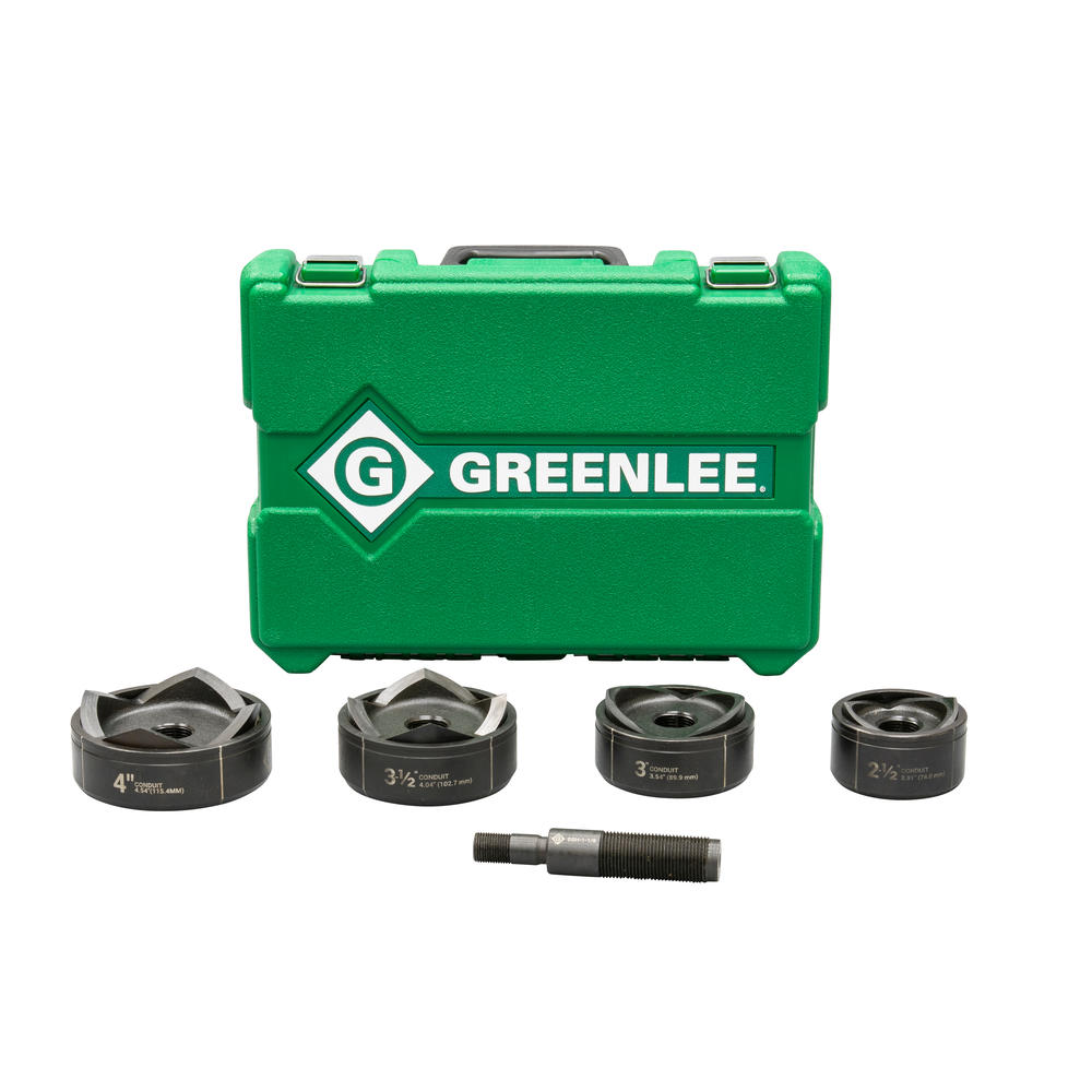 Greenlee 7304 2-1/2″ – 4″ Conduit Size Standard Round Knockout Punch Kit Supply