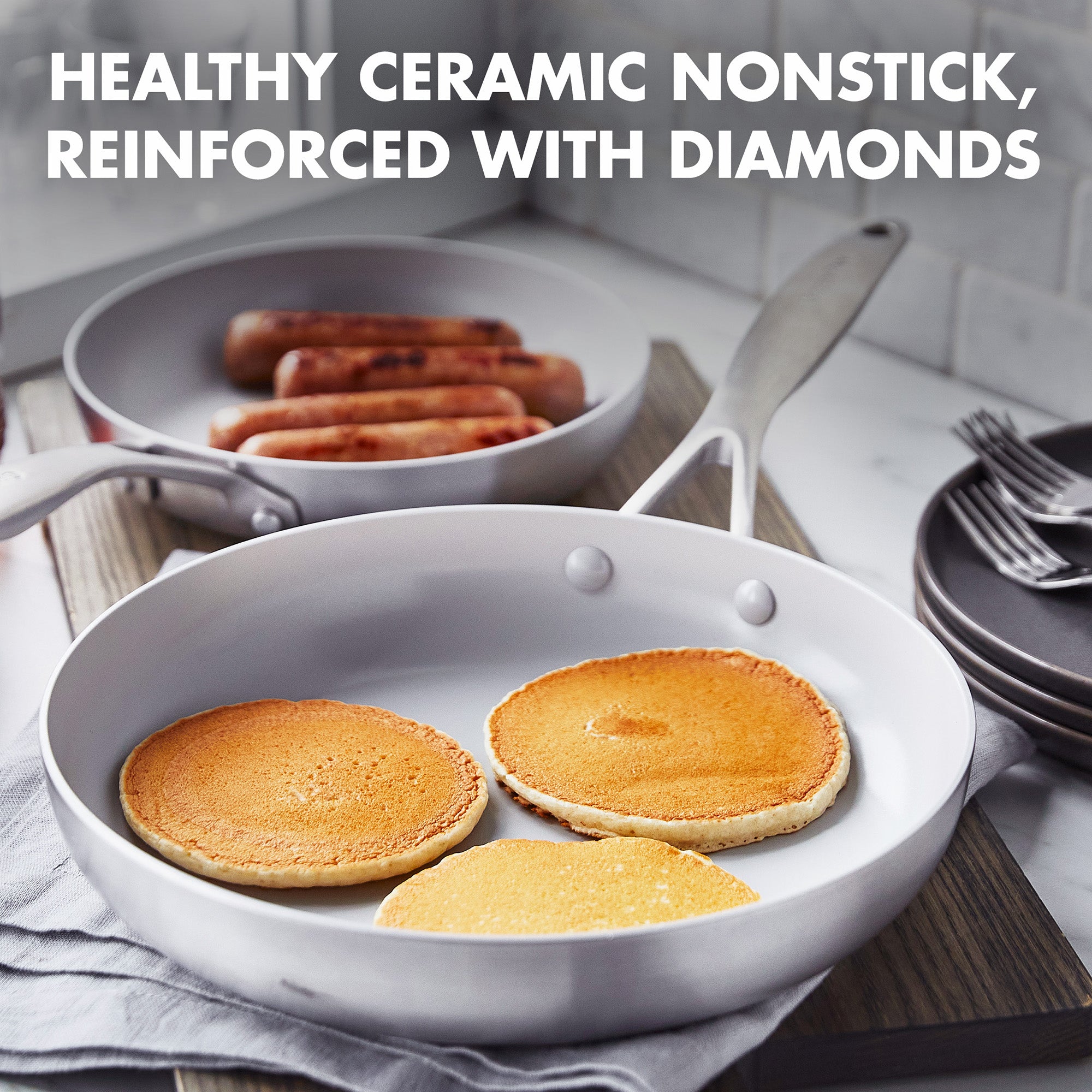Greenpan Venice Pro 3 Piece Fry Pan Set, Includes 8-Inch, 9.5-Inch, 11-Inch on Sale
