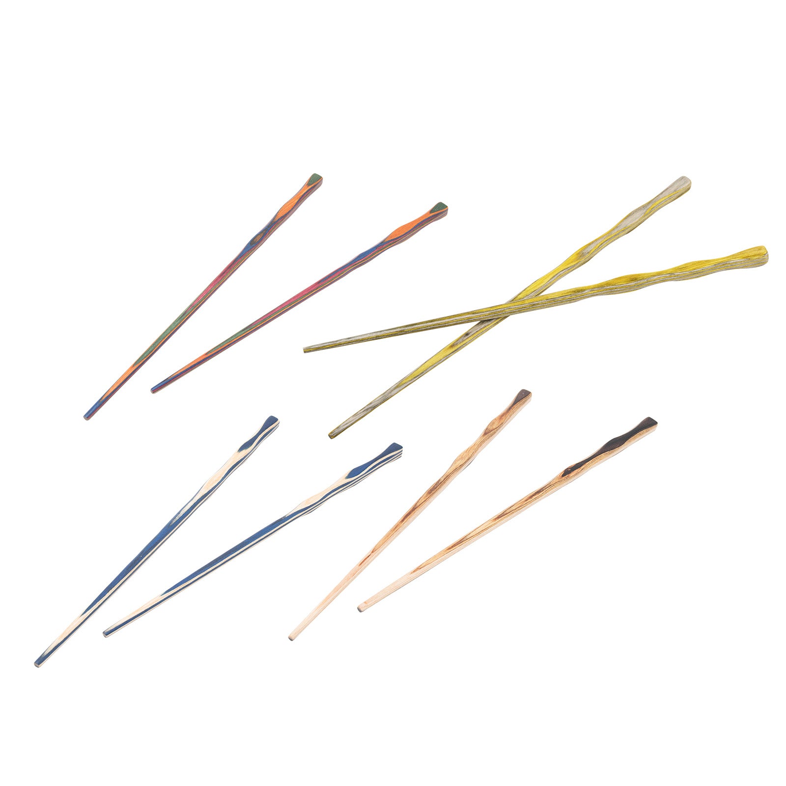 Island Bamboo Pakkawood Chopsticks, 8 Sets, Lemon, Rainbow, Natural, and Blue on Sale