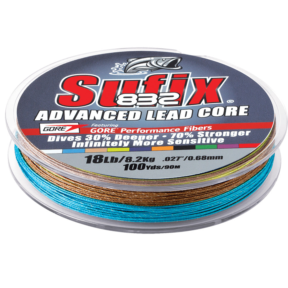 Sufix 832 Advanced Lead Core – 18lb – 10-Color Metered – 100 yds [658-118MC] Supply