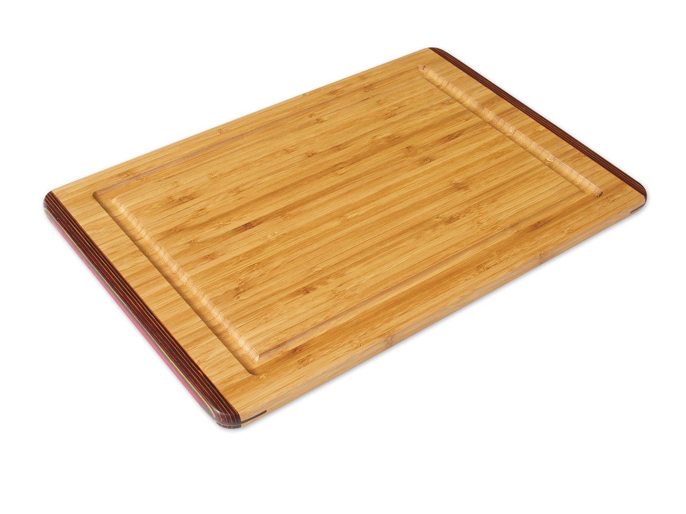Island Bamboo Rainbow Pakka & Bamboo Carving Board w/ Gravy Groove, 18 x 12-Inch on Sale