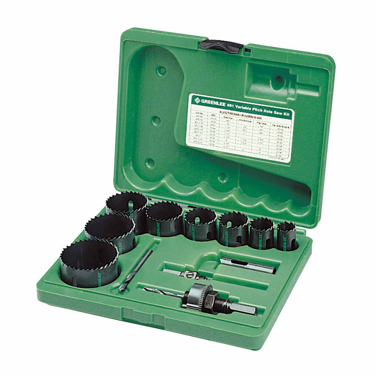 Greenlee 891 12-Piece Hole Saw Set with 3/4″ – 2-1/2″ Saws Discount