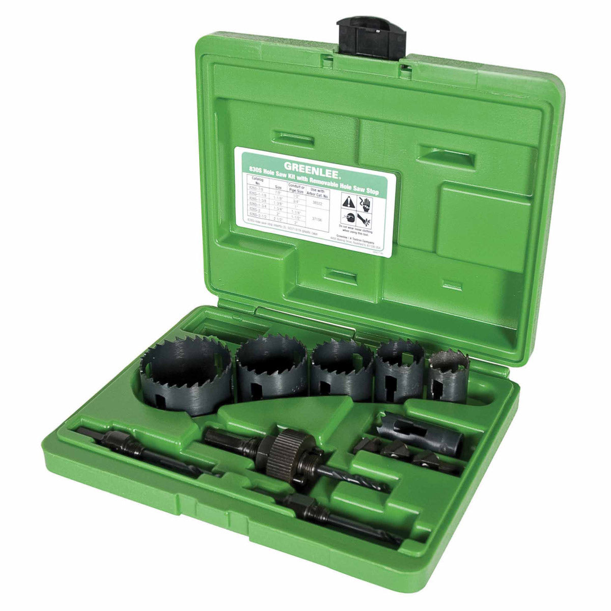 Greenlee 830 1/2″ – 2″ Conduit Size Bi-Metal Hole Saw Kit Sale