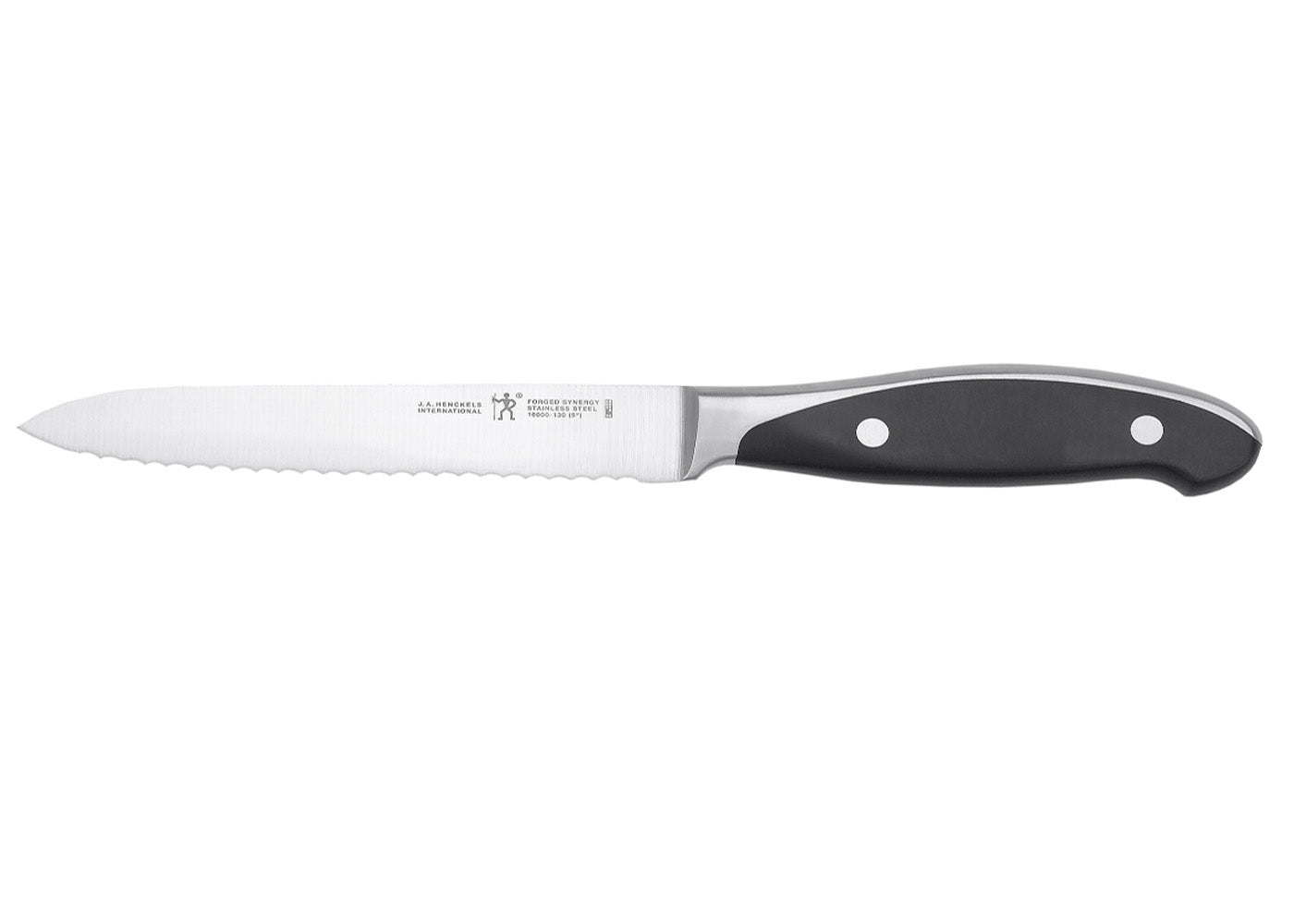 J.A. Henckels International Forged Synergy 5 Inch Serrated Utility Knife on Sale