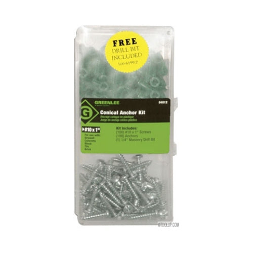 Greenlee 84012 #10 #12 Plastic Conical Anchor Kit Sale