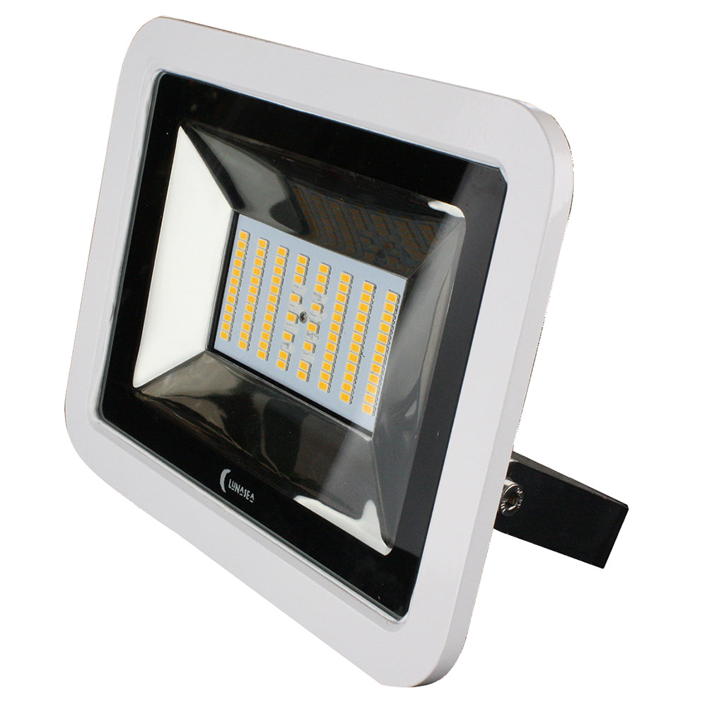 Lunasea 35W Slimline LED Floodlight, 12/24V, Cool White, 4800 Lumens, 3 Cord – White Housing [LLB-36MN-81-00] Sale