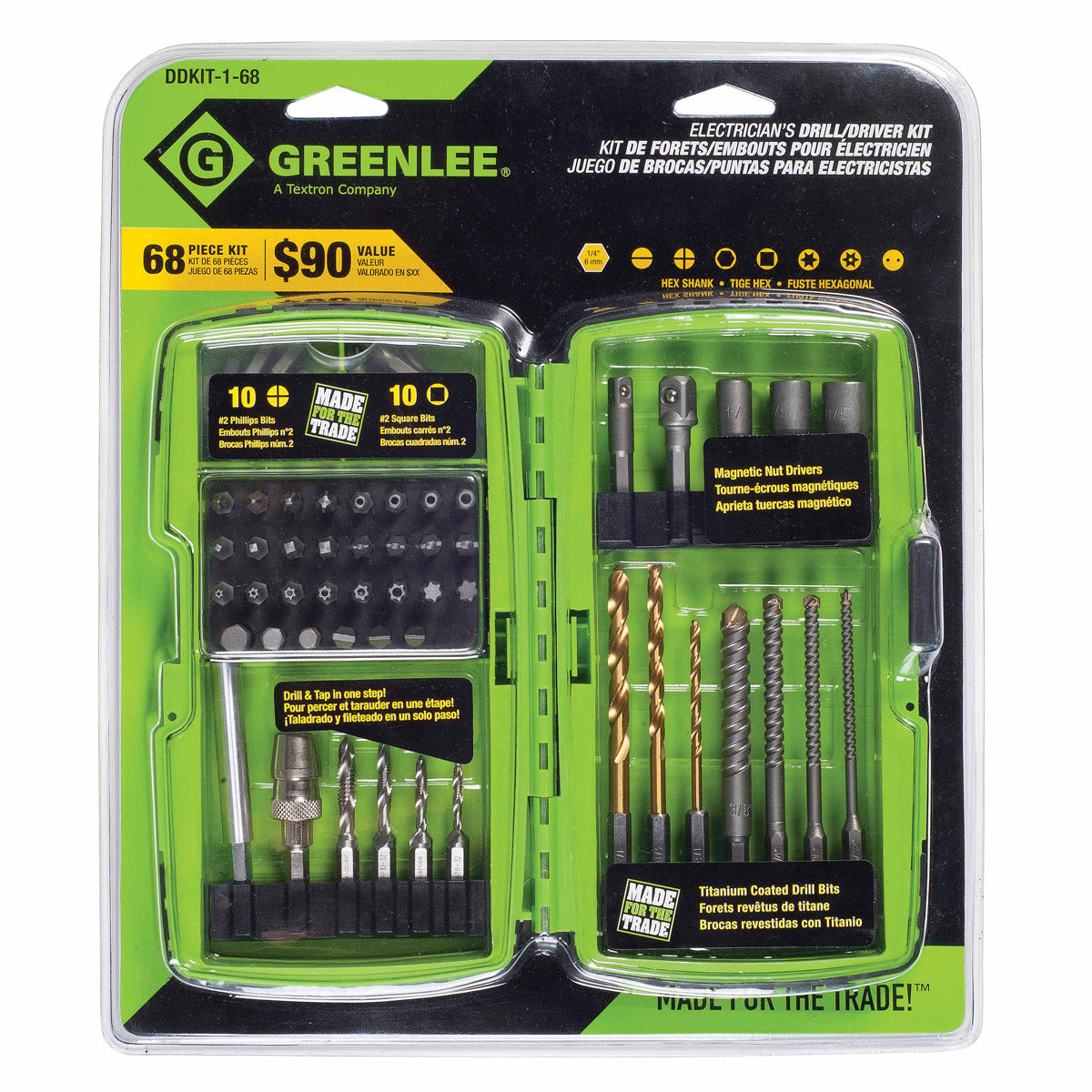 Greenlee DDKIT-1-68 68 Piece Electrician’s Drill/Driver Kit Hot on Sale