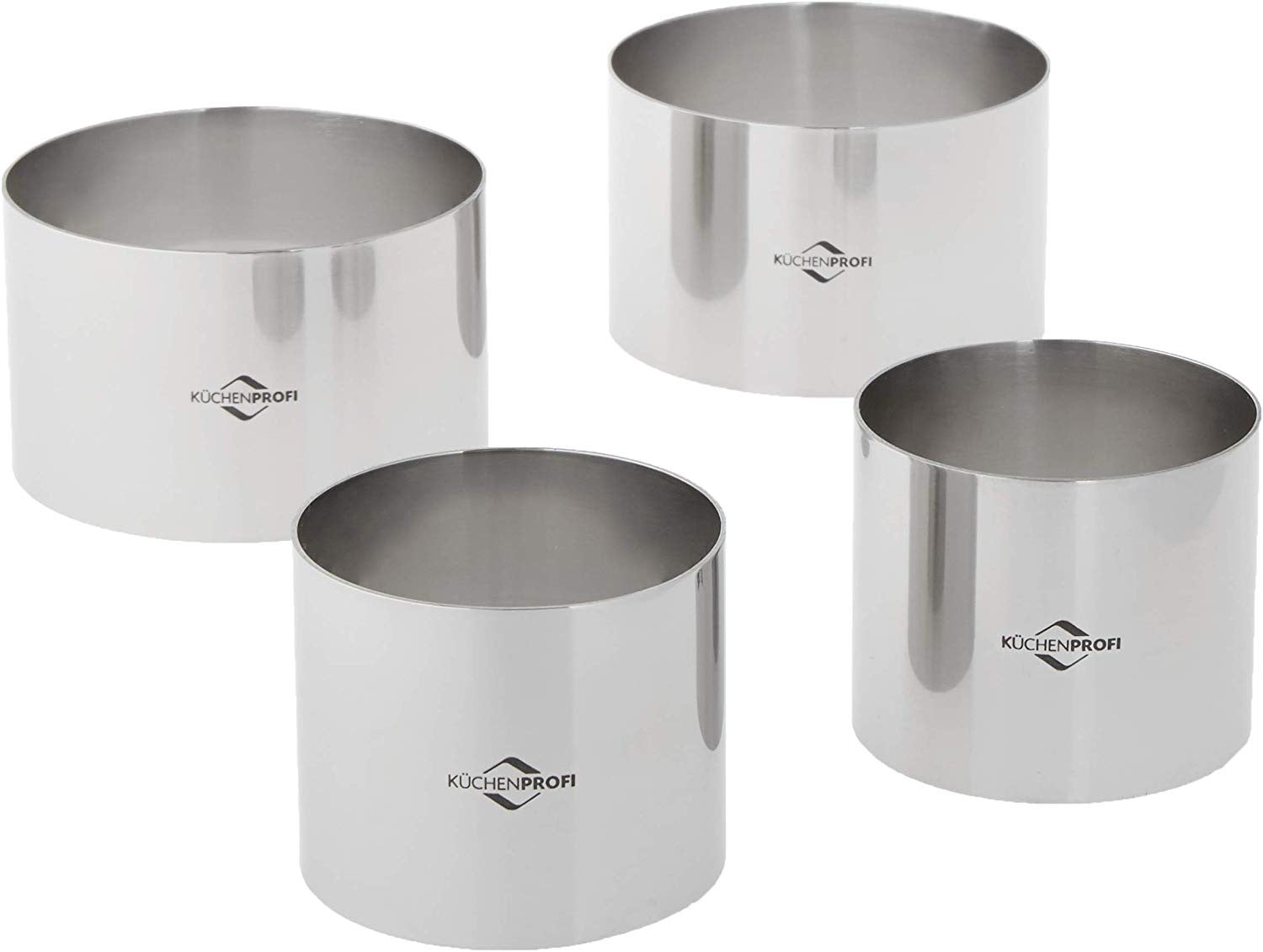 Kuchenprofi Cooking Ring Molds, 4 Piece Set, 2.5-Inch & 3-Inch, Stainless Supply