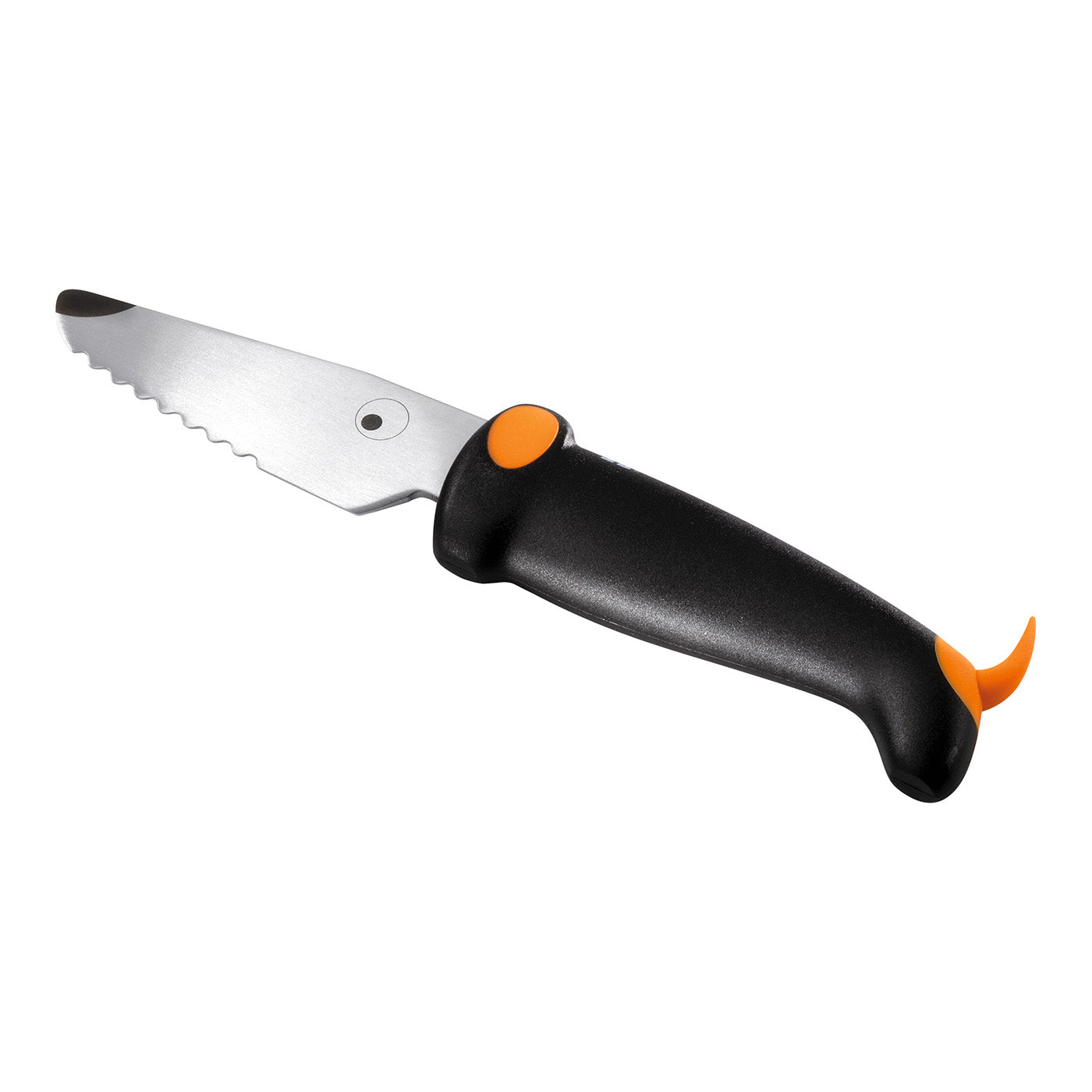 Kuhn Rikon Kinder Kitchen Serrated Dog Knife, 3-Inch, Black/Orange on Sale
