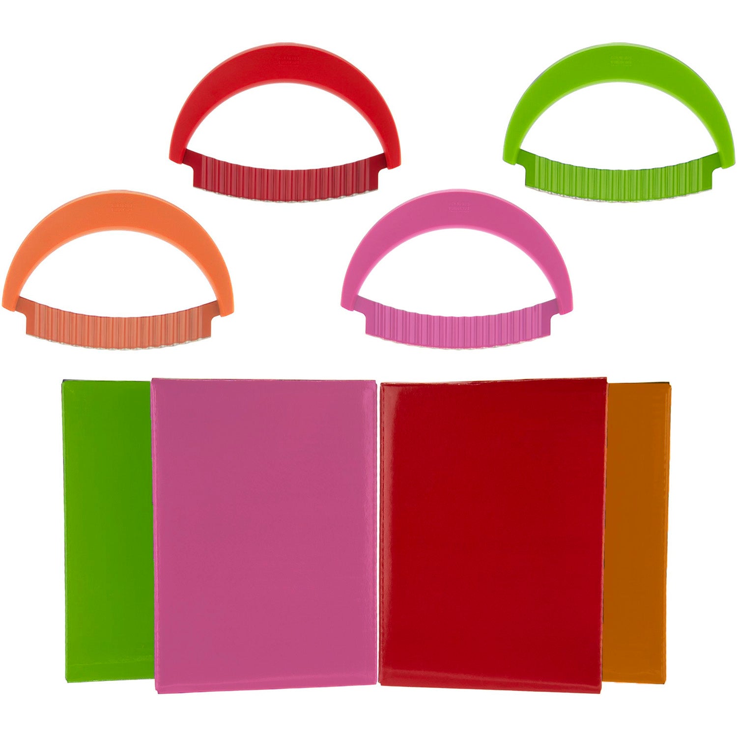 Kuhn Rikon Crinkle Knife Mezzaluna Set Of 4, Bright Online