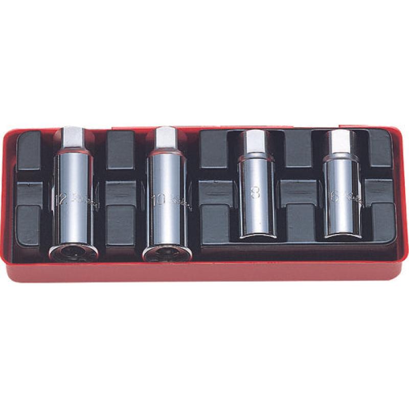 Ko-Ken 4211M 1/2 Inch Sq. Dr. Stud Puller Set 6 mm-12 mm 4 Pieces Supply