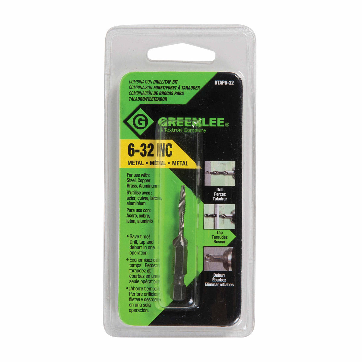 Greenlee DTAP6-32 DRILL/TAP, 6-32. Online Hot Sale