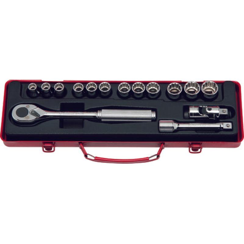 Ko-Ken 4223M 1/2 Sq. Dr. Socket Set 10-22 mm 12 Point 15 Pieces on Sale