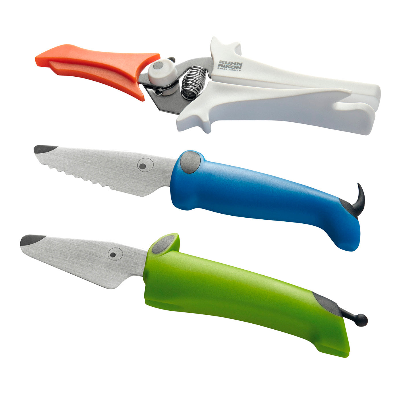 Kuhn Rikon Kinder Kitchen Essential Knife Set, Blue/Green Fashion