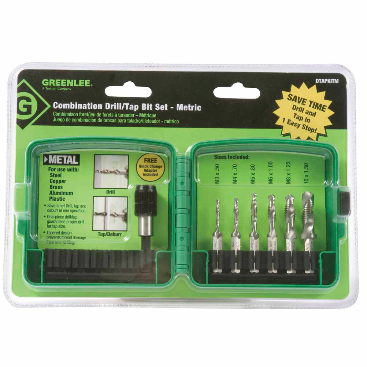 Greenlee DTAPKITM 6-Piece Metric Drill / Tap Set Discount