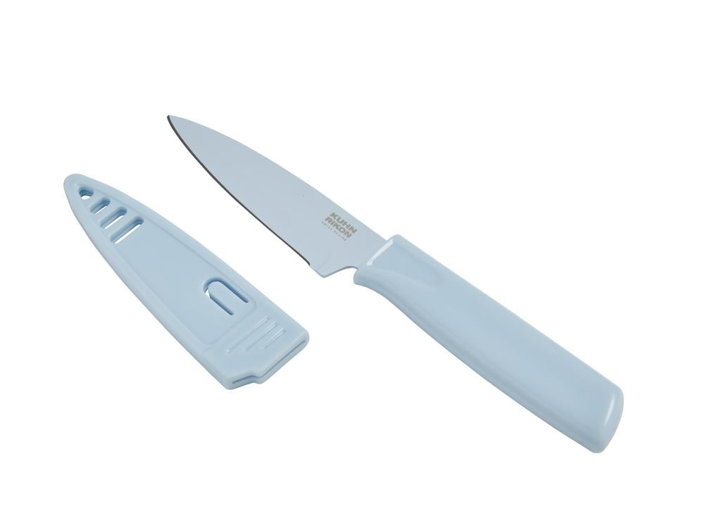 Kuhn Rikon Colori 4 Inch Paring Knife With Sheath, Sea Salt Discount