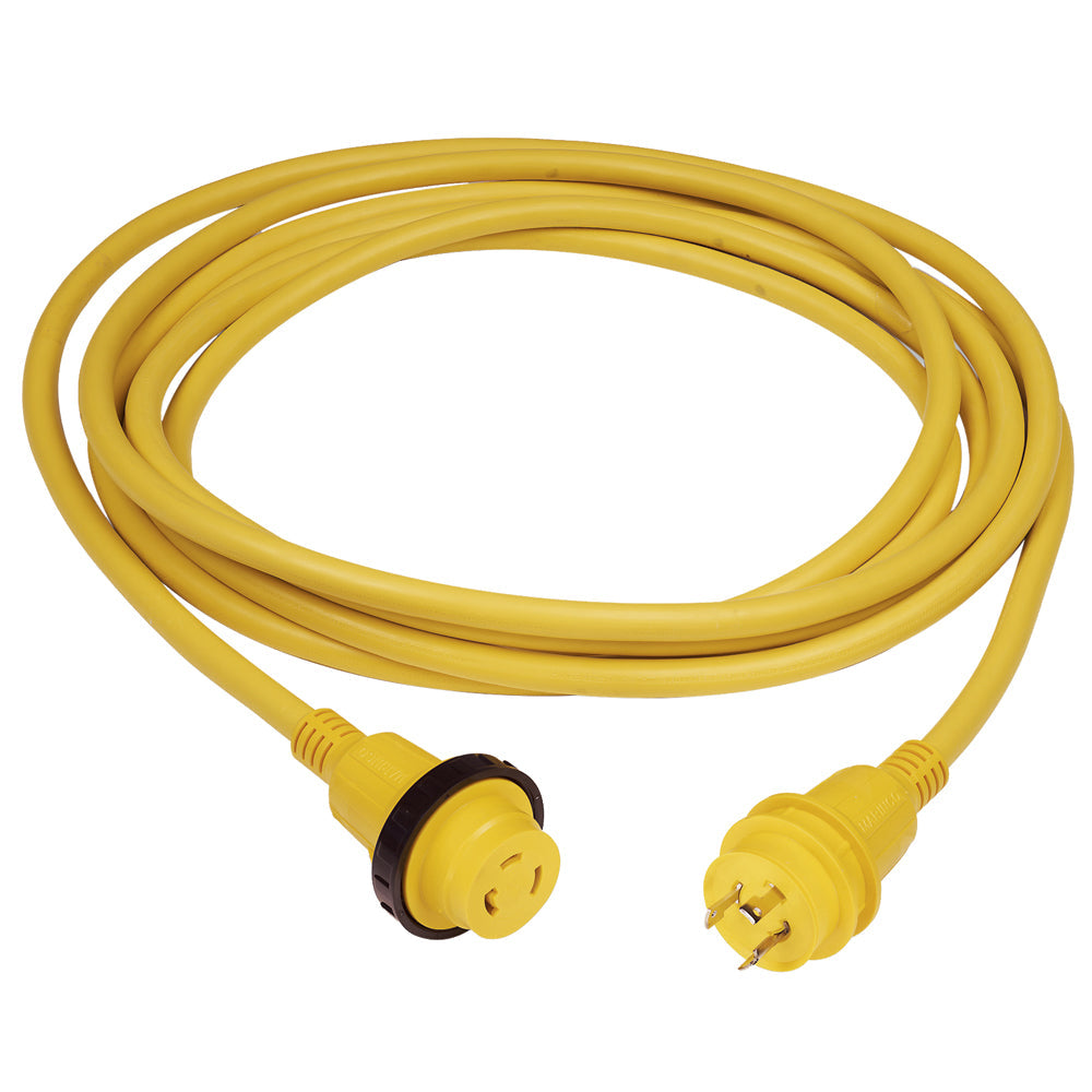 Marinco 30 Amp PowerCord PLUS Cordset w/Power-On LED – Yellow 50ft [199119] Online Hot Sale