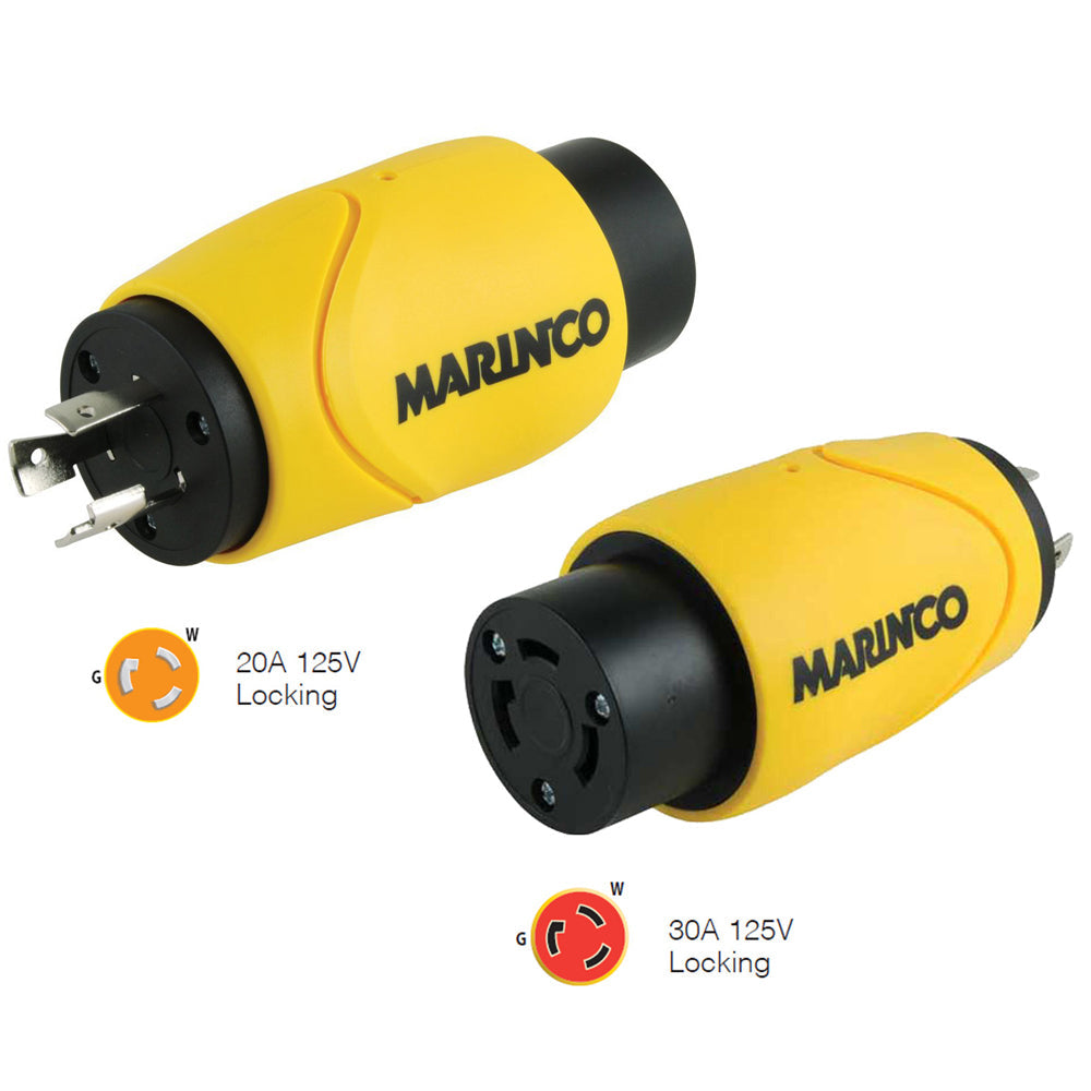 Marinco Straight Adapter 20Amp Locking Male to 30Amp Locking Female Connector [S20-30] Online Hot Sale