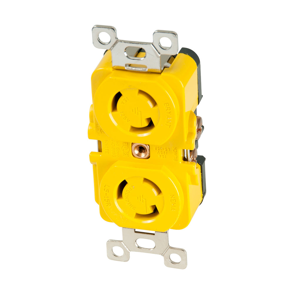 Marinco Locking Receptacle – 15A, 125V – Yellow [4700CR] Online Hot Sale