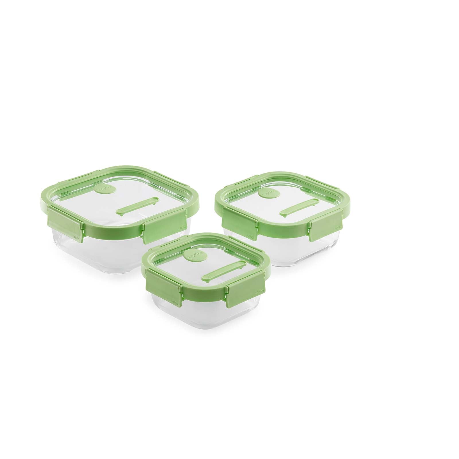 Lekue 100% Airtight Square Glass Food Storage Container, Set of 3 Fashion