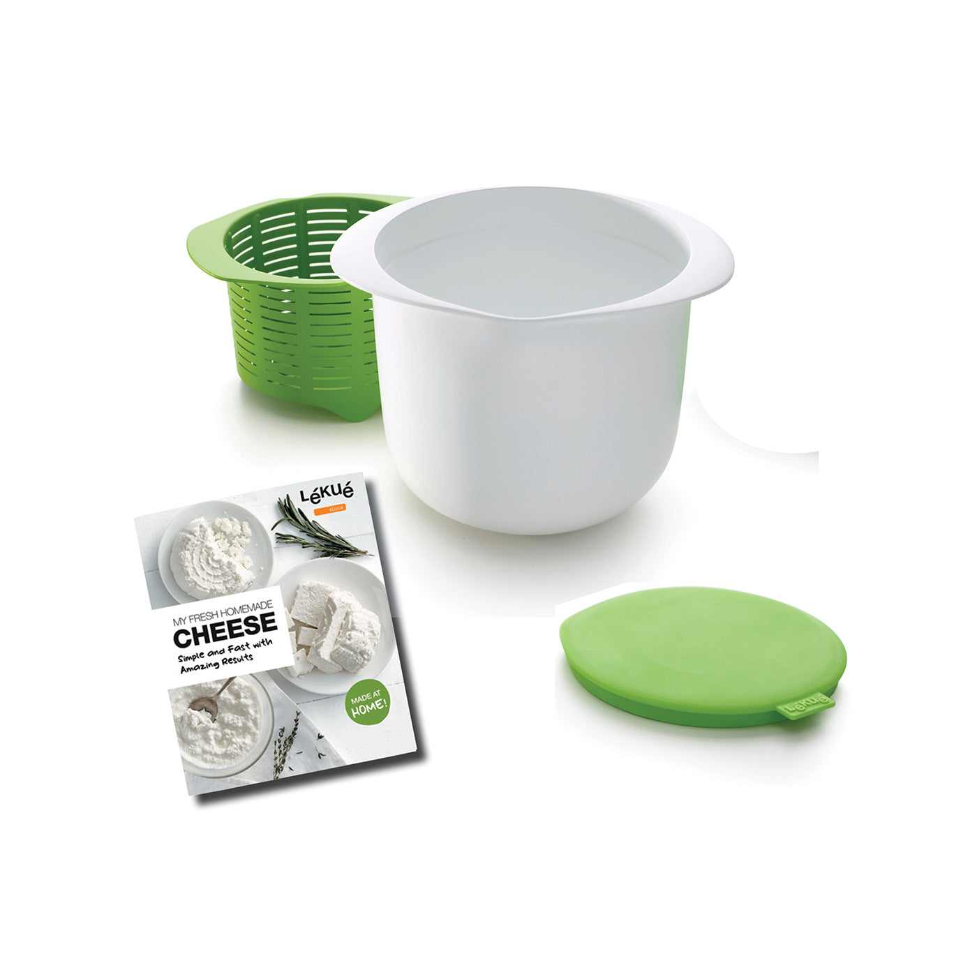Lekue Cheese Maker Kit with Recipe Book, White Online now