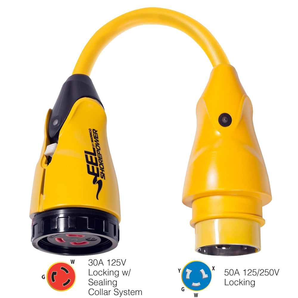Marinco P504-30 EEL 30A-125V Female to 50A-125/250V Male Pigtail Adapter – Yellow [P504-30] Online