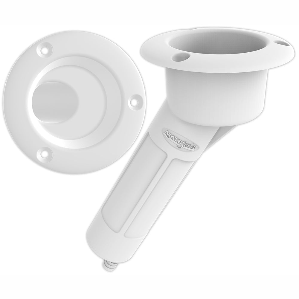 Mate Series Plastic 30 Rod  Cup Holder – Drain – Round Top – White [P1030DW] Sale