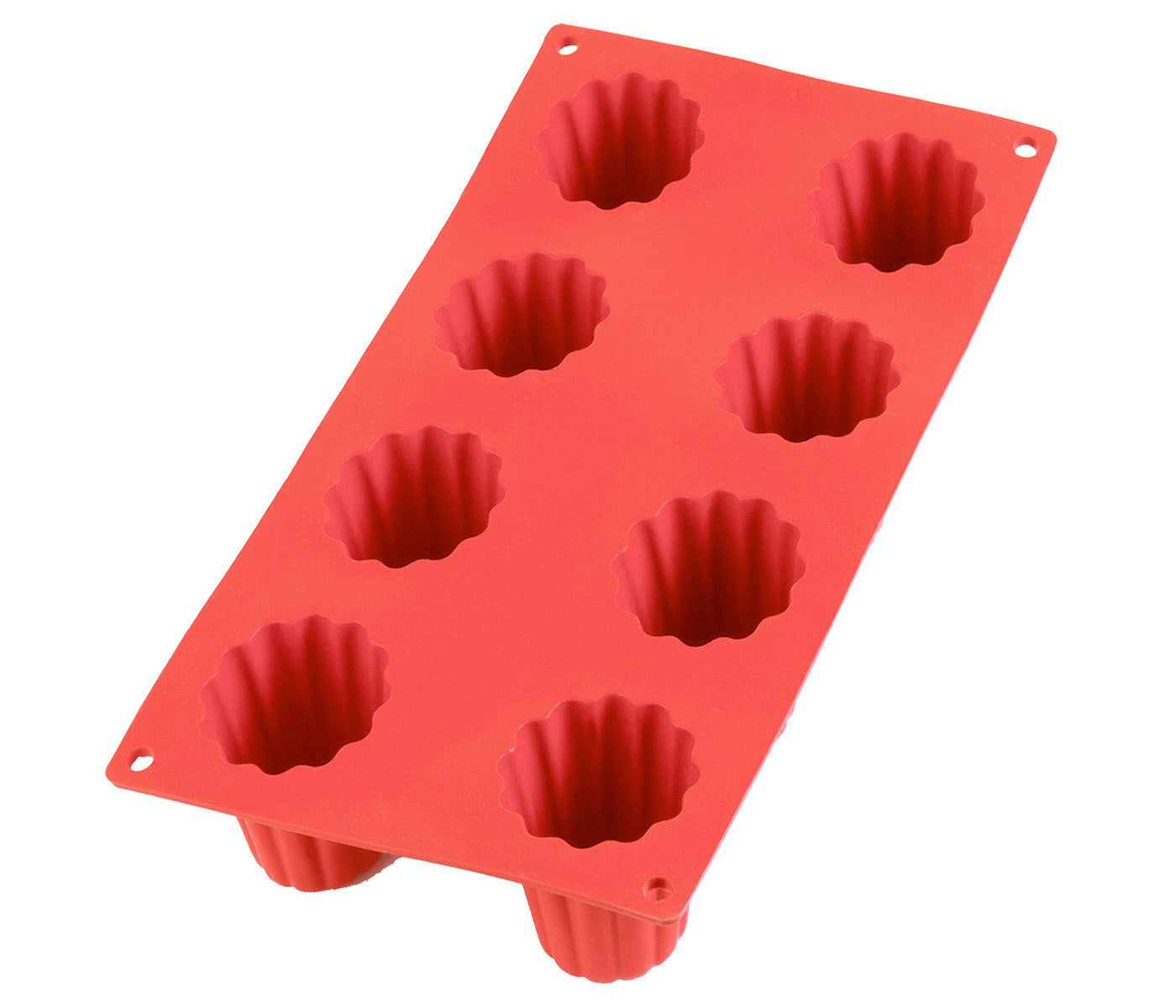 Lekue Silicone 8 Cavity Cannelais Bordelais Baking Mold, Red Hot on Sale