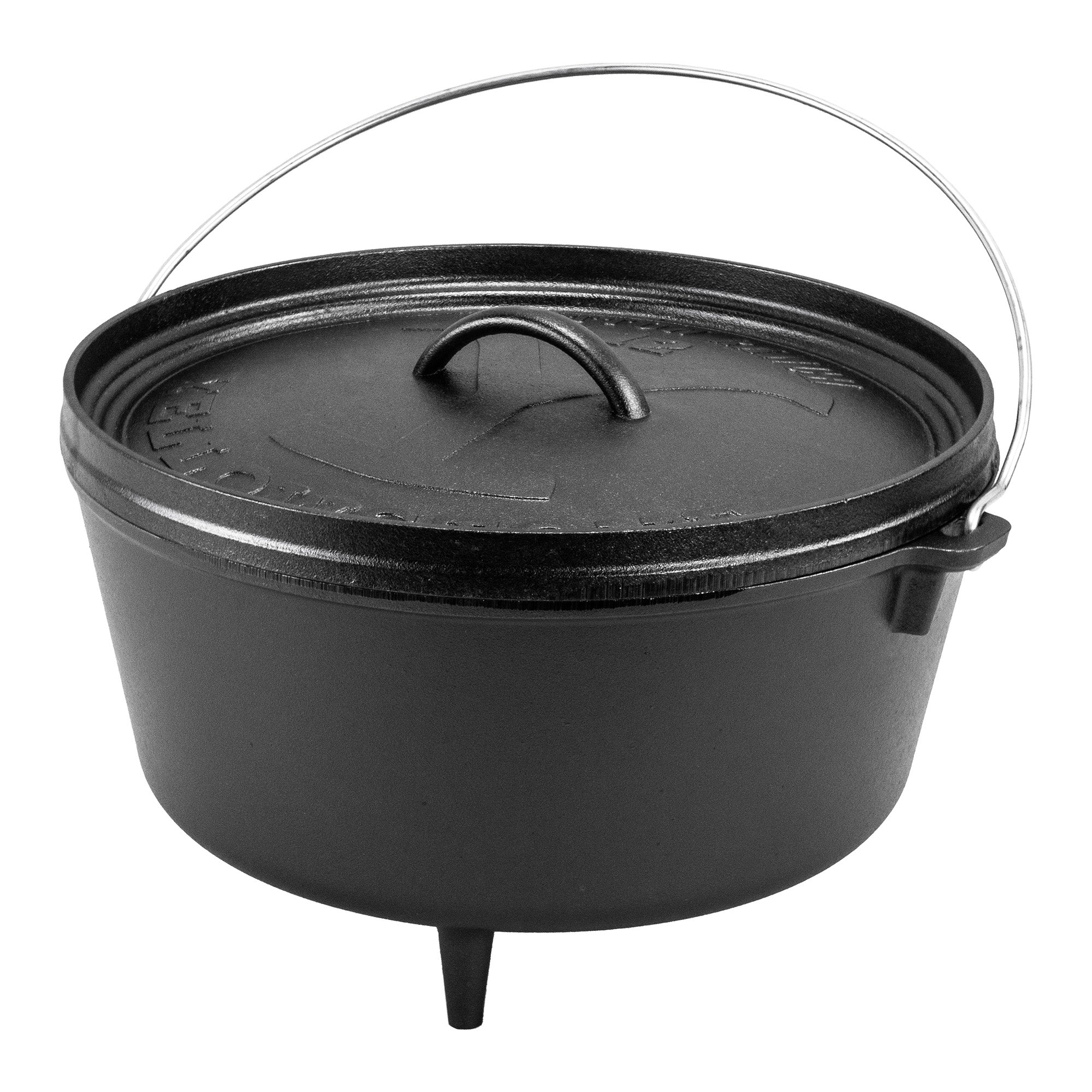 Lodge Yellowstone 8 Quart Seasoned Cast Iron Power Y Deep Camp Dutch Oven, 12 Inch Diameter Hot on Sale