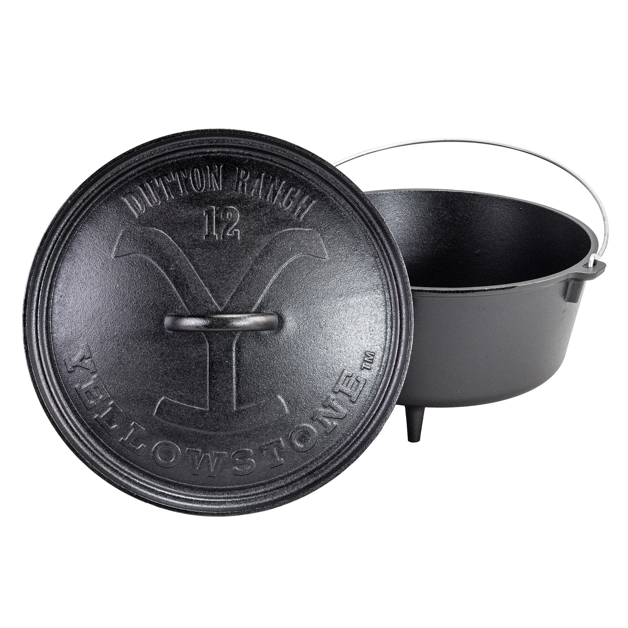 Lodge Yellowstone 8 Quart Seasoned Cast Iron Power Y Deep Camp Dutch Oven, 12 Inch Diameter Hot on Sale