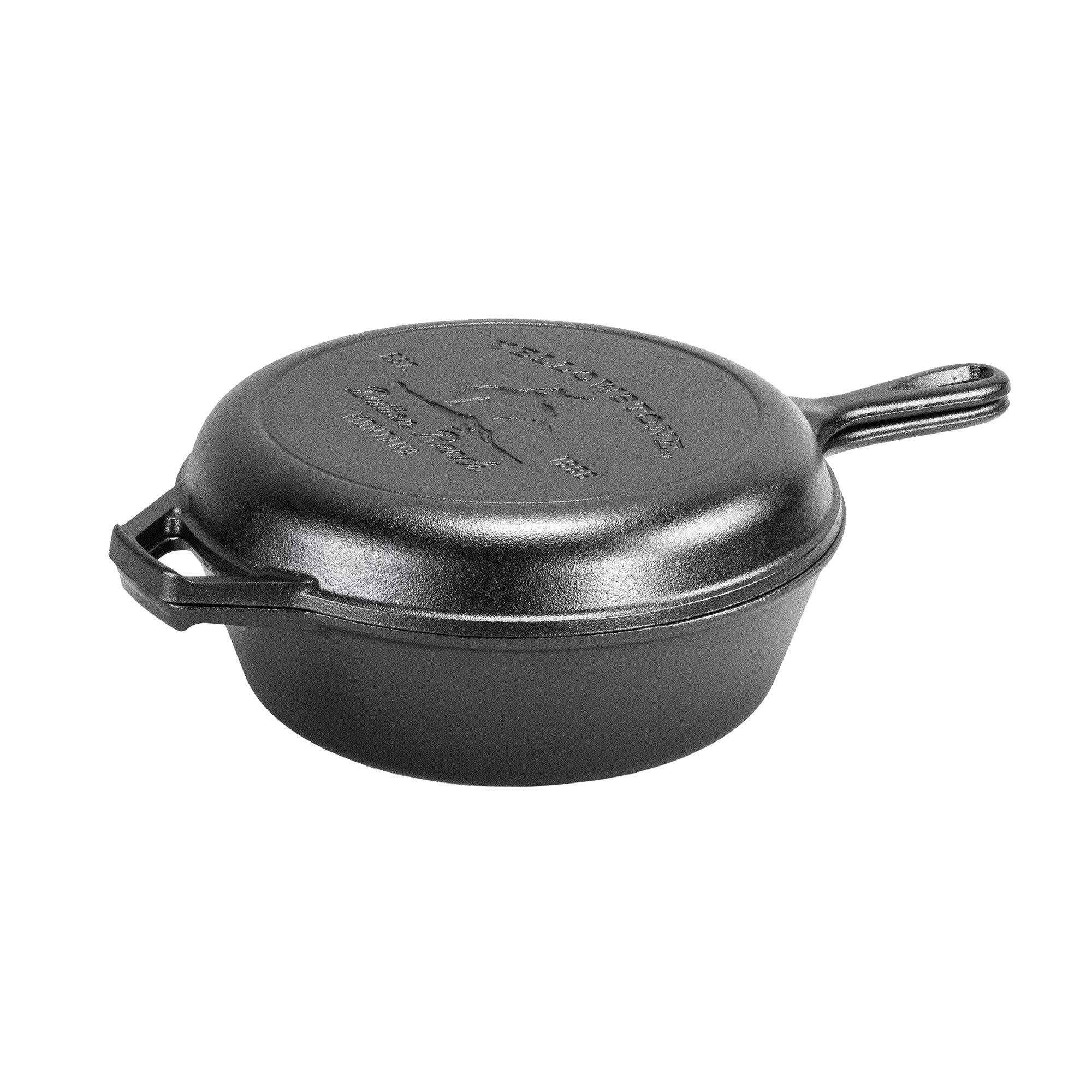 Lodge Yellowstone 3.2 Quart Cast Iron Bucking Bronco Combo Cooker, 10.25 Inch Diameter Online