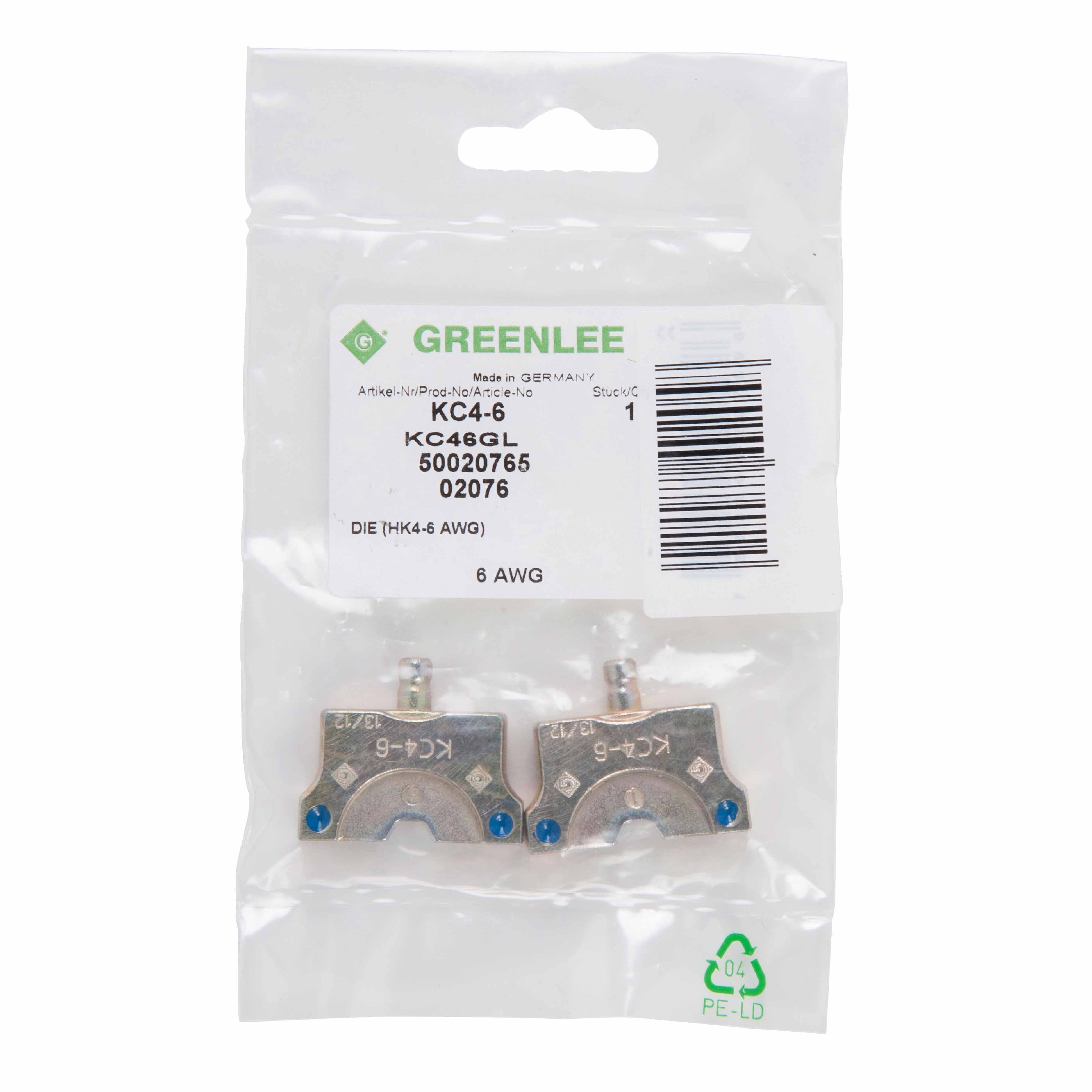 Greenlee KC4-6 DIE SET,#6 CU AWG Discount